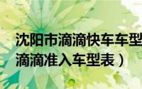 沈阳市滴滴快车车型一览表（10月23日沈阳滴滴准入车型表）