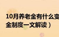 10月养老金有什么变化（10月24日个人养老金制度一文解读）