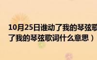 10月25日谁动了我的琴弦歌词什么意思呀（10月25日谁动了我的琴弦歌词什么意思）