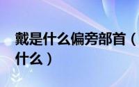 戴是什么偏旁部首（10月26日戴字的部首是什么）