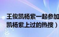 王俊凯杨紫一起参加的节目（10月26日王俊凯杨紫上过的热搜）