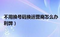 不用换号码换运营商怎么办（10月08日不换号码换运营商的利弊）