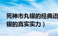 死神市丸银的经典语录（10月27日死神市丸银的真实实力）