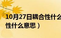 10月27日耦合性什么意思呀（10月27日耦合性什么意思）