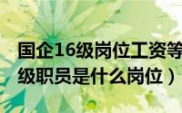 国企16级岗位工资等级表（10月08日国企六级职员是什么岗位）