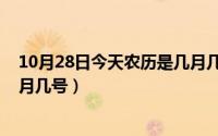 10月28日今天农历是几月几号呢（10月28日今天农历是几月几号）