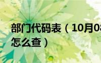 部门代码表（10月08日部门代码和职位代码怎么查）