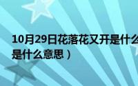 10月29日花落花又开是什么意思呀（10月29日花落花又开是什么意思）