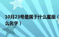 10月23号是属于什么星座（10月29日公鸡公鸡咯咯哒叫什么名字）