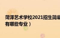 菏泽艺术学校2021招生简章（10月29日山东菏泽艺术学校有哪些专业）