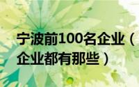 宁波前100名企业（10月30日宁波市的十大企业都有那些）