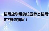 描写放学后的校园静态描写句子（11月01日放学后的校园10字静态描写）