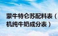 蒙牛特仑苏配料表（11月02日蒙牛特仑苏有机纯牛奶成分表）