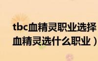 tbc血精灵职业选择（11月02日巫妖王之怒血精灵选什么职业）