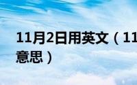 11月2日用英文（11月02日onlyone的中文意思）