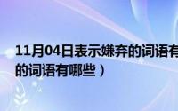 11月04日表示嫌弃的词语有哪些成语（11月04日表示嫌弃的词语有哪些）