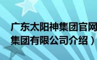 广东太阳神集团官网（10月08日广东太阳神集团有限公司介绍）