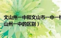 文山州一中和文山市一中一样吗（11月04日文山市一中和文山州一中的区别）