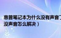 惠普笔记本为什么没有声音了怎么办（11月05日惠普笔记本没声音怎么解决）