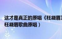 这才是真正的原唱《枉凝眉》(陈力演唱)（11月05日陈晓旭枉凝眉歌曲原唱）