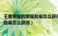 王者荣耀的荣耀勋章怎么获得（11月05日王者荣耀里的荣誉勋章怎么获得）