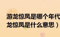 游龙惊凤是哪个年代的电视剧（11月06日游龙惊凤是什么意思）