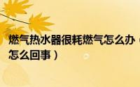 燃气热水器很耗燃气怎么办（10月08日燃气热水器耗气量大怎么回事）