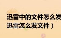 迅雷中的文件怎么发送到手机上（11月07日迅雷怎么发文件）