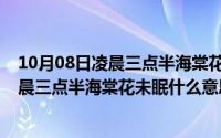 10月08日凌晨三点半海棠花未眠什么意思呀（10月08日凌晨三点半海棠花未眠什么意思）