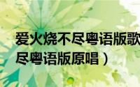 爱火烧不尽粤语版歌词（11月07日爱火烧不尽粤语版原唱）