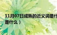 11月07日成熟的近义词是什么词（11月07日成熟的近义词是什么）