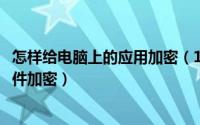 怎样给电脑上的应用加密（11月07日怎样把电脑上的应用软件加密）