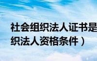 社会组织法人证书是什么（11月07日社会组织法人资格条件）