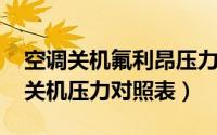 空调关机氟利昂压力是多少（11月08日空调关机压力对照表）