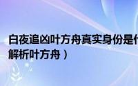 白夜追凶叶方舟真实身份是什么（11月09日白夜追凶大结局解析叶方舟）