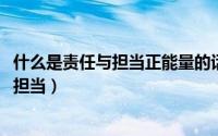 什么是责任与担当正能量的话语（11月08日什么是责任感和担当）