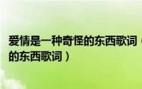 爱情是一种奇怪的东西歌词（11月09日爱情是一种莫名其妙的东西歌词）