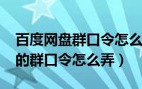 百度网盘群口令怎么加群（11月09日群里面的群口令怎么弄）