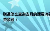 联通怎么查询当月的话费消费详情（11月09日联通怎么查话费余额）