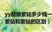 yy超级紫钻多少钱一个月（11月09日yy超级紫钻和紫钻的区别）