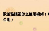 欧莱雅眼霜怎么使用视频（11月09日欧莱雅小夜灯眼霜棒怎么用）