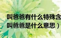 叫爸爸有什么特殊含义（11月10日异性之间叫爸爸是什么意思）