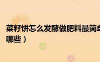 菜籽饼怎么发酵做肥料最简单的方法（10月08日发酵方法有哪些）