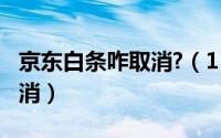 京东白条咋取消?（11月10日京东白条怎么取消）