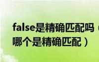 false是精确匹配吗（11月10日false和true哪个是精确匹配）