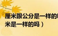 厘米跟公分是一样的吗?（11月10日公分和厘米是一样的吗）