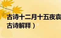 古诗十二月十五夜袁枚（10月08日苔清袁枚古诗解释）