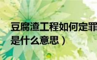 豆腐渣工程如何定罪（11月10日豆腐渣工程是什么意思）