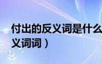 付出的反义词是什么呢（11月11日付出的反义词词）