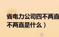 省电力公司四不两直（11月11日电力基建四不两直是什么）